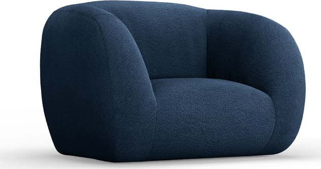 Modré křeslo z textilie bouclé Essen – Cosmopolitan Design
