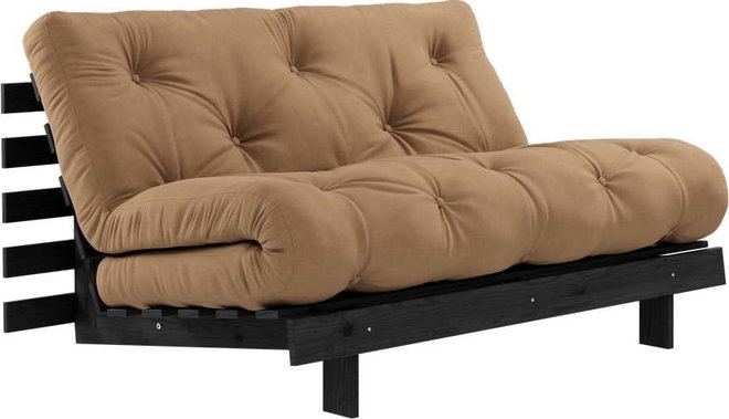 Hnědá rozkládací pohovka 140 cm Roots Black Night – Karup Design