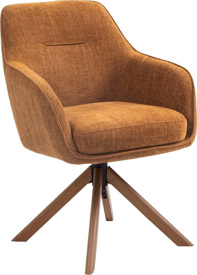 Oranžová čalouněná jídelní křesla v sadě 2 ks Avola – Unique Furniture