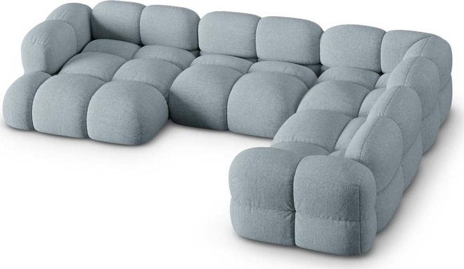 Světle modrá rohová pohovka (pravý roh/do "U") Loretto – Cosmopolitan Design