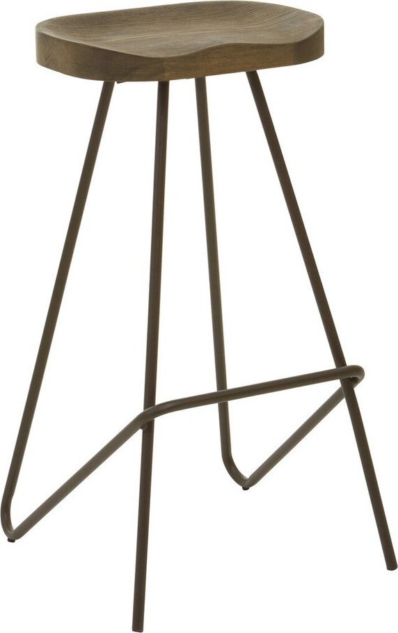 Hnědá/v přírodní barvě barová stolička z jilmového dřeva (výška sedáku 78 cm) District – Premier Housewares