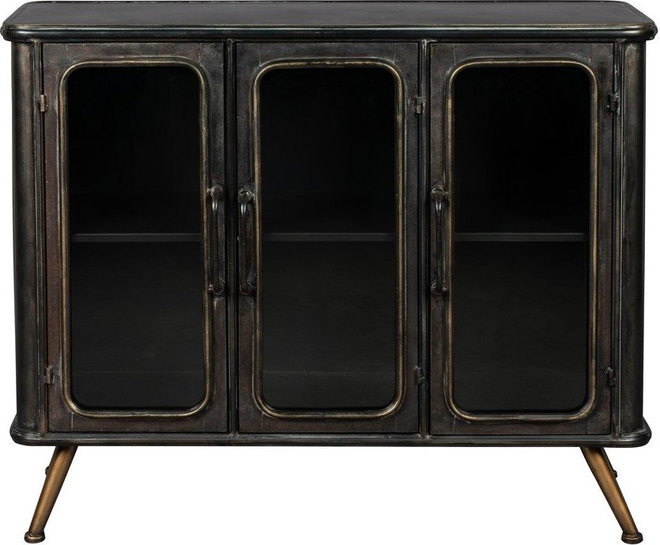 Černá kovová vitrína 100x80x37 cm Denza – Dutchbone