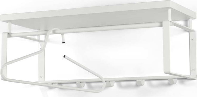 Bílý kovový nástěnný věšák s poličkou 70 cm Rex – Spinder Design
