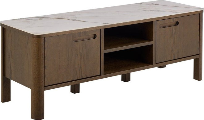 Hnědý TV stolek v dekoru dubu 120x45x40 cm Southampton – Actona