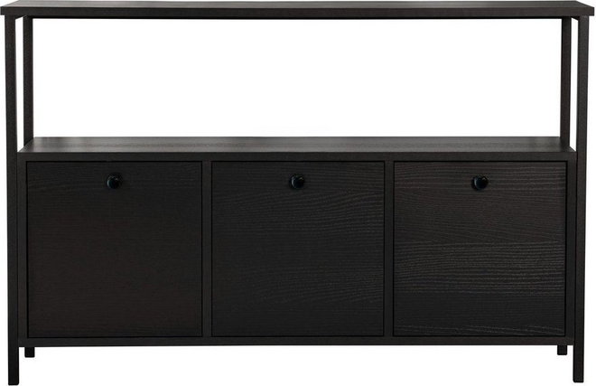 Černý matný konzolový stolek 29,5x120 cm Solace – Kalune Design