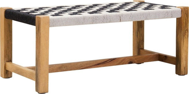 Černobílá dřevěná lavice Satna – Premier Housewares