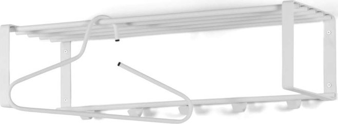 Bílý kovový nástěnný věšák s poličkou 70 cm Rex – Spinder Design