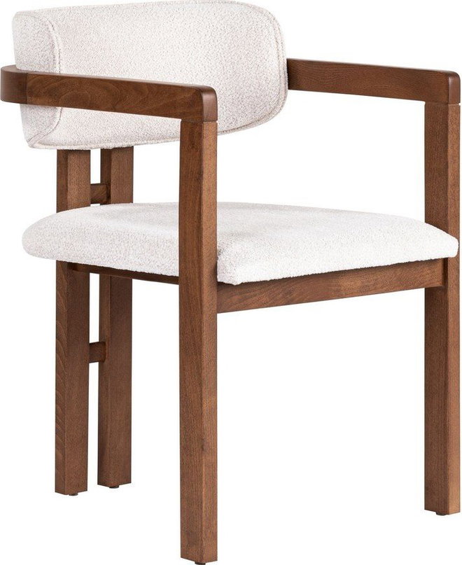 Bílé jídelní křeslo s područkami Toscana – Kalune Design