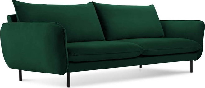 Tmavě zelená sametová pohovka 230 cm Vienna – Cosmopolitan Design