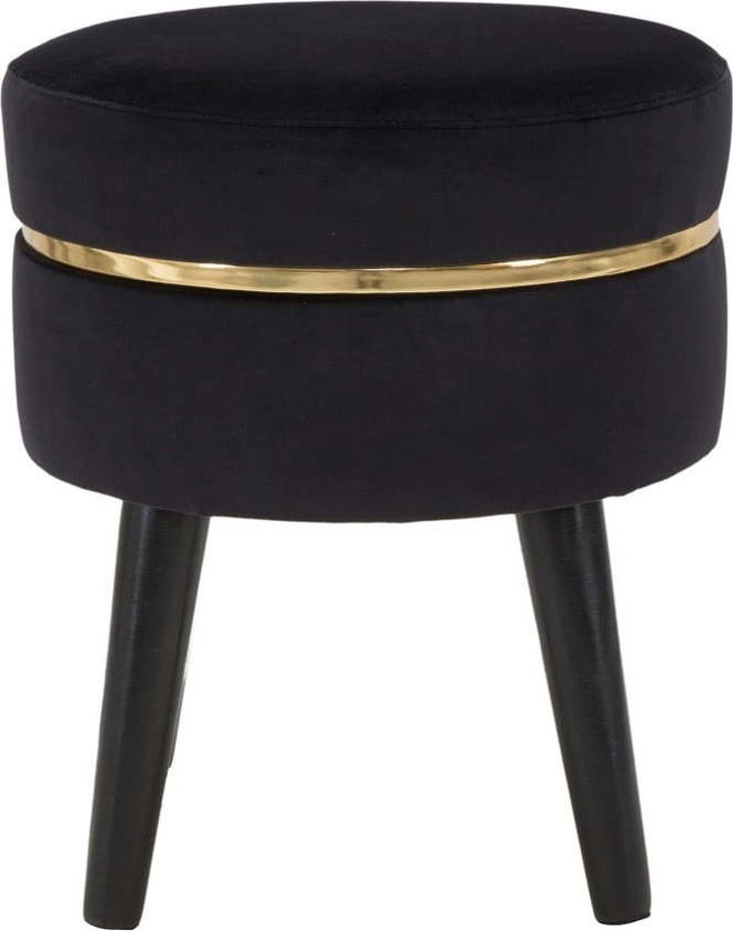 Černá polstrovaná stolička Mauro Ferretti Paris, ⌀ 35 cm