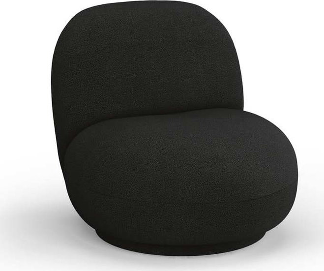 Černé křeslo z textilie bouclé Chuck – Micadoni Home