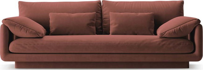 Růžová sametová pohovka 220 cm Torino – Micadoni