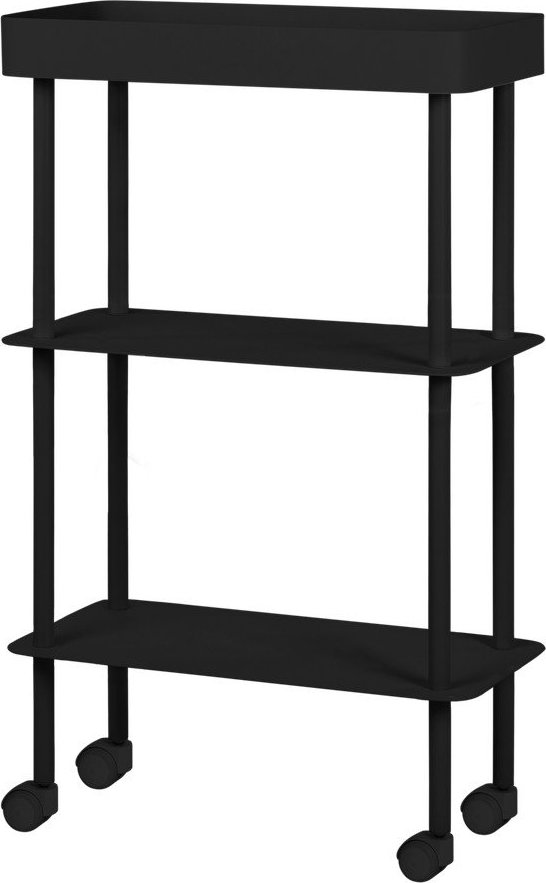 Černý kovový pojízdný regál 60x97x30 cm Nolle – noo.ma