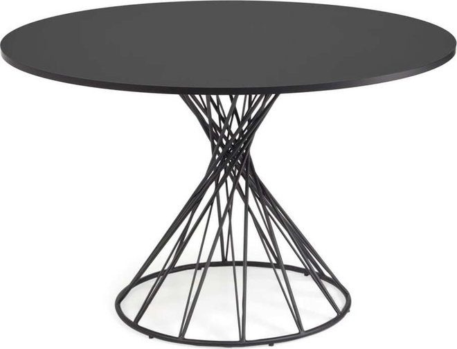 Černý kulatý jídelní stůl s černou deskou ø 120 cm Niut – Kave Home