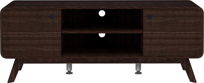 Hnědý TV stolek v dekoru ořechu 140x53 cm Caitlin – Støraa