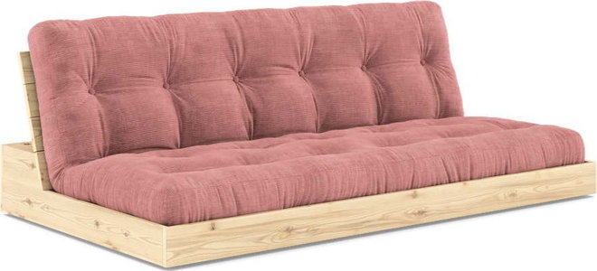 Růžová manšestrová rozkládací pohovka 196 cm Base – Karup Design