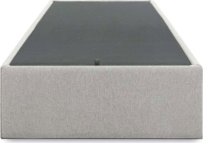 Šedá čalouněná jednolůžková postel s úložným prostorem 90x190 cm Matters – Kave Home