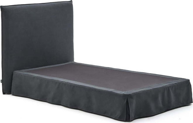 Antracitová čalouněná jednolůžková postel 90x200 cm Jaira – Kave Home