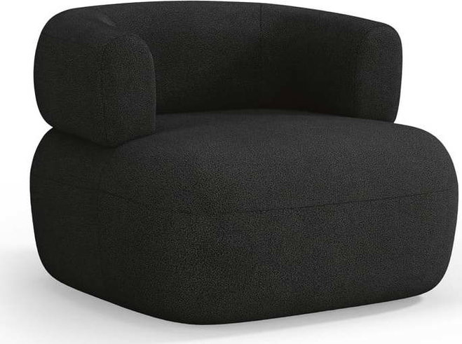 Černé křeslo z textilie bouclé Jenny – Micadoni Home