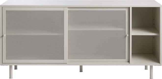 Šedá kovová komoda s posuvnými dveřmi 160x75x47 cm Veep – Unique Furniture