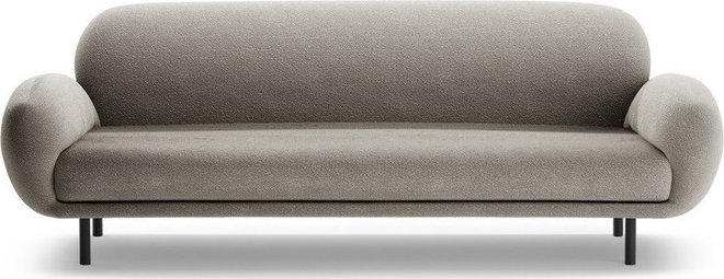 Šedá pohovka z textilie bouclé 208 cm Poppy – Micadoni