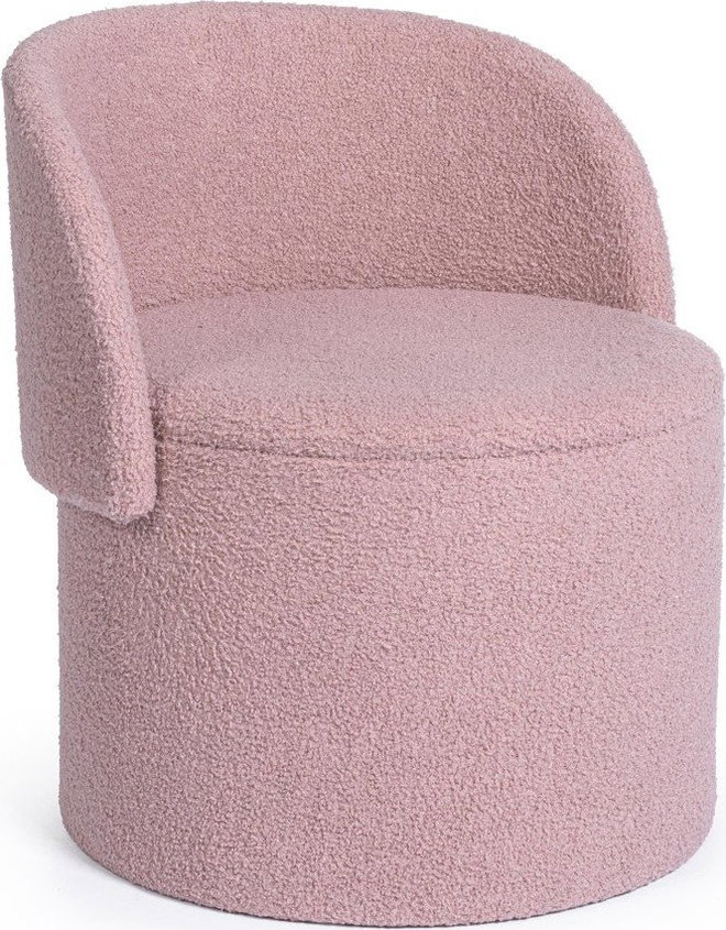 Starorůžový taburet z textilie bouclé Anthea – Yes Everyday