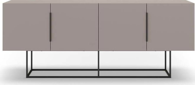 Šedo-béžová nízká komoda 200x80 cm Titan – Marckeric