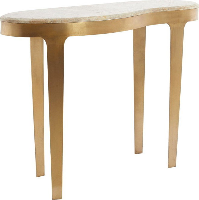 Konzolový stolek s mramorovou deskou v bronzové barvě/taupe 40x110 cm Giulio – Light & Living