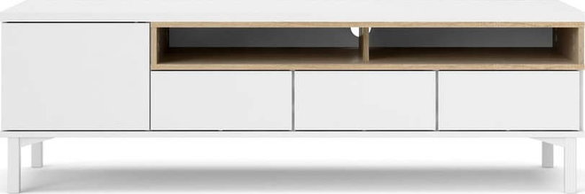 Bílý TV stolek 156x48x48 cm Roomers – Tvilum