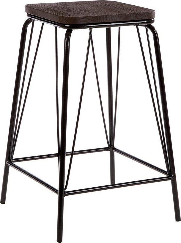 Černá/hnědá stolička z jilmového dřeva District – Premier Housewares