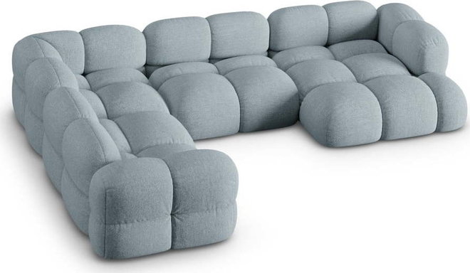Světle modrá rohová pohovka (levý roh/do "U") Loretto – Cosmopolitan Design