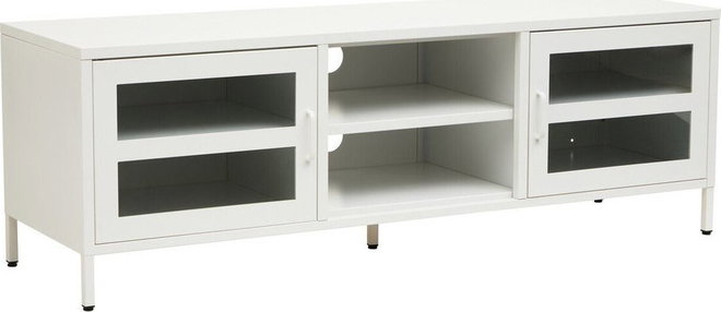 Bílý ocelový TV stolek 150x50x45 cm Acier – Premier Housewares