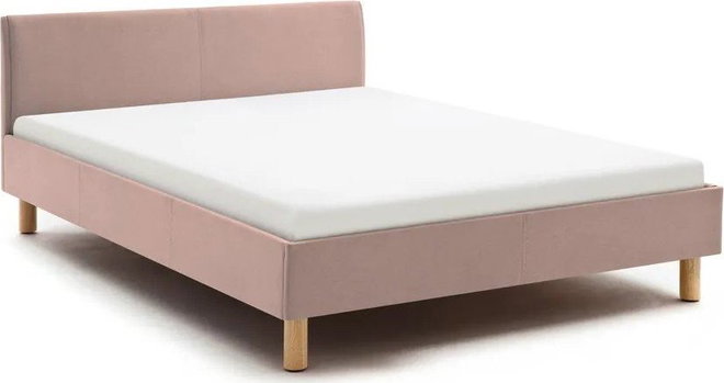 Růžová čalouněná dvoulůžková postel bez roštu 140x200 cm Lena – Meise Möbel
