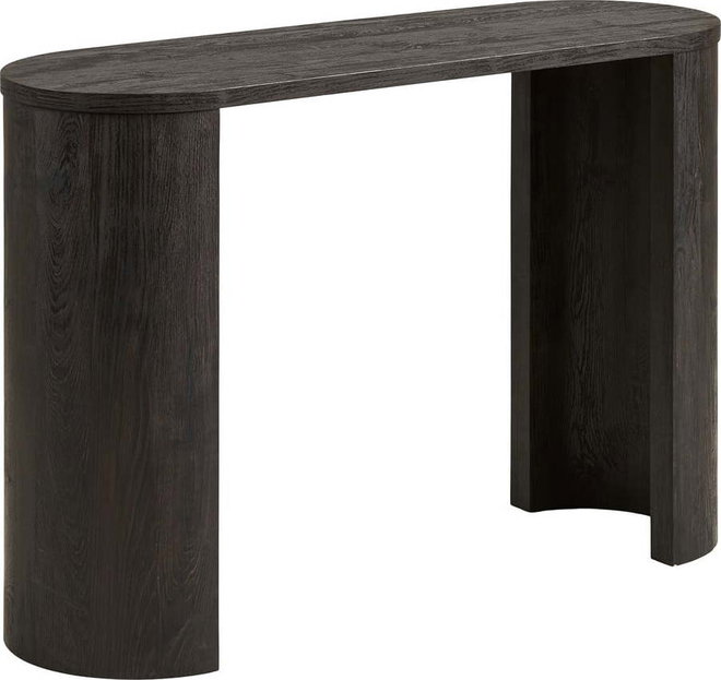 Tmavě hnědý konzolový stolek v dekoru dubu 38x114 cm Bibione – House Nordic