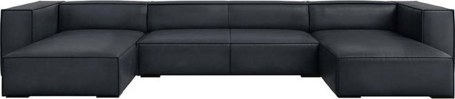 Tmavě modrá kožená rohová pohovka (do "U") Madame – Windsor & Co Sofas