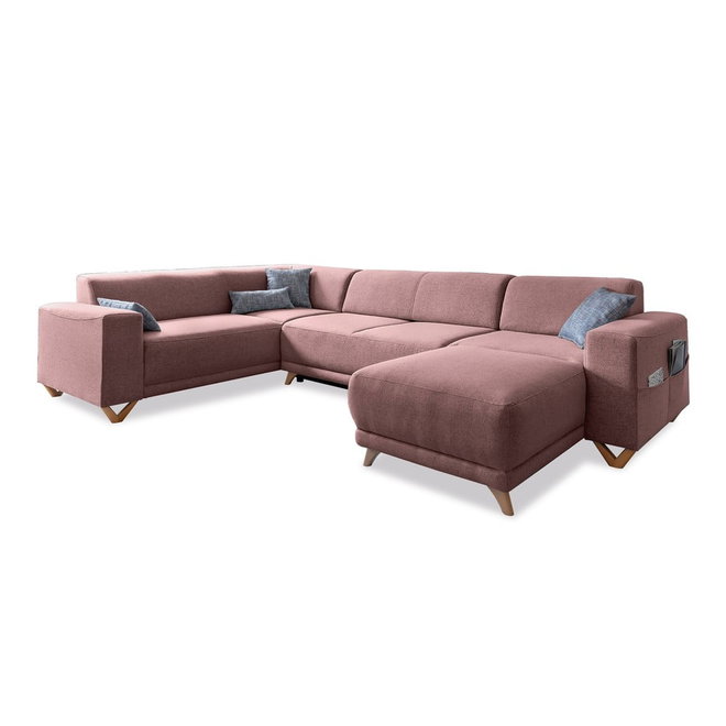 Růžová rozkládací/s úložným prostorem rohová pohovka (levý roh/do "U") Classy Sophie – Miuform
