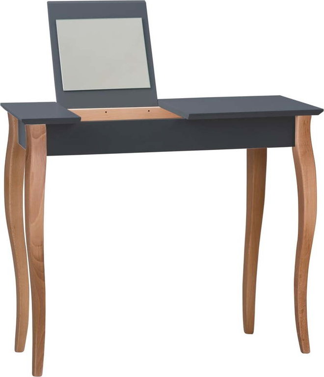 Grafitově šedý toaletní stolek se zrcadlem Ragaba Dressing Table, délka 85 cm