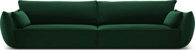 Tmavě zelená sametová pohovka 248 cm Vanda – Mazzini Sofas