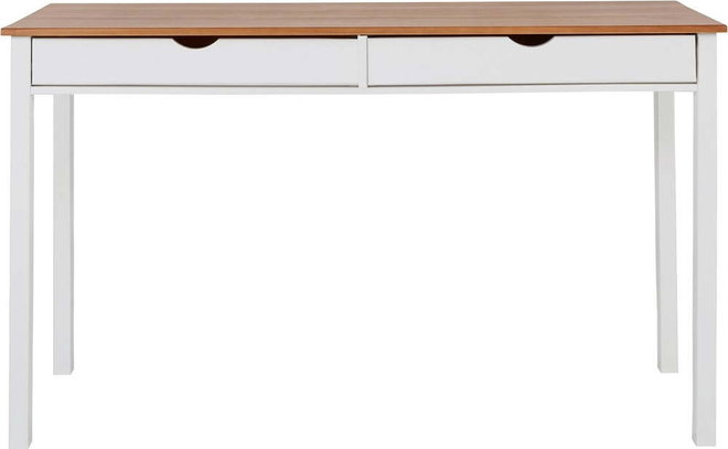 Bílo-hnědý pracovní stůl Støraa Gava, délka 140 cm