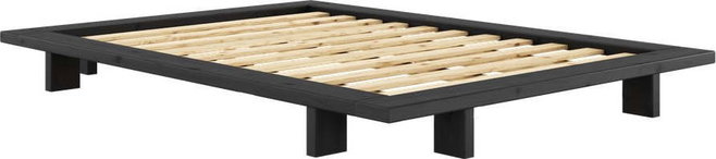 Černá dvoulůžková postel z borovicového dřeva s roštem 140x200 cm Japan – Karup Design