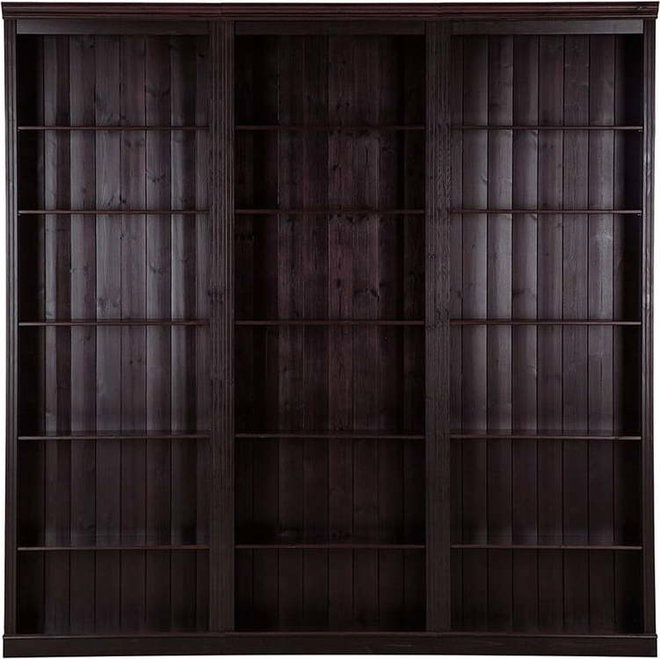 Hnědá knihovna z borovicového dřeva 222x223 cm Anita – Støraa