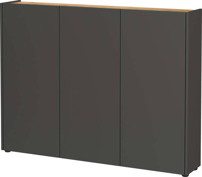 Antracitová skříňka v dekoru dubu 138x105x25 cm Libbiano – Germania