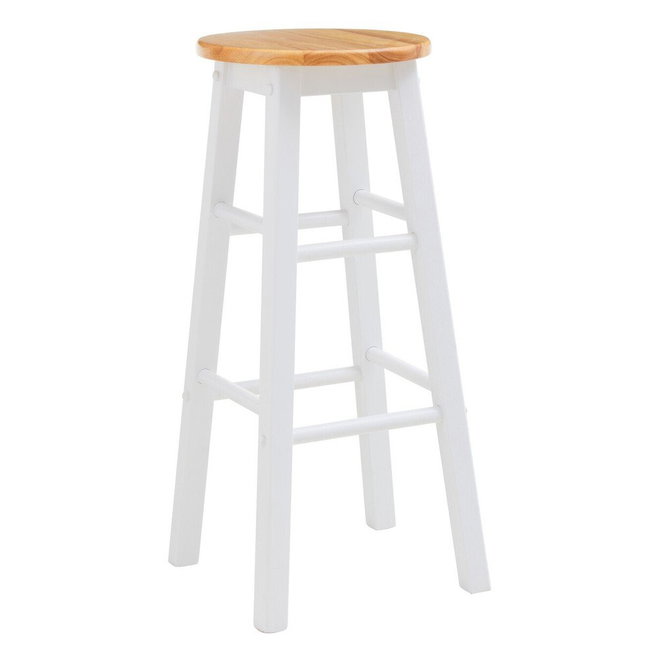 Bílá/v přírodní barvě barová stolička z kaučukového dřeva (výška sedáku 74 cm) Chester – Premier Housewares