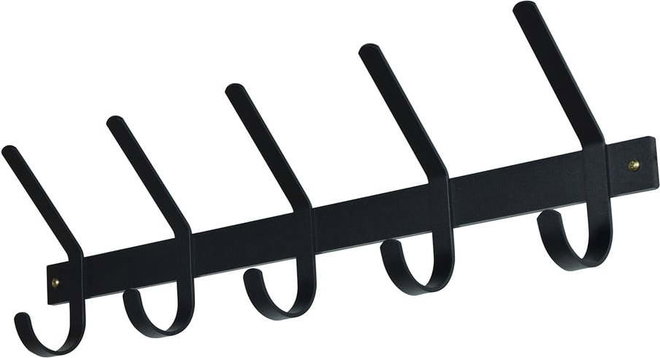 Černý kovový nástěnný věšák 70 cm Dexter – Spinder Design