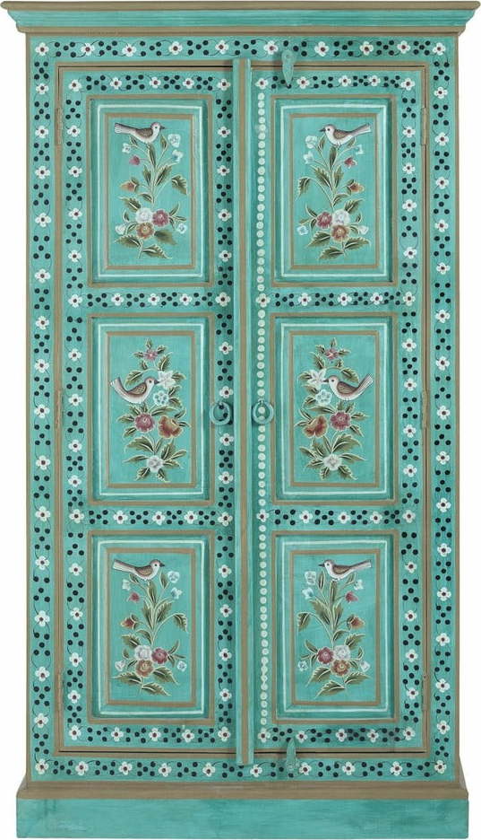 Zelená skříňka z mangového dřeva 87x152x38 cm Prem – Støraa