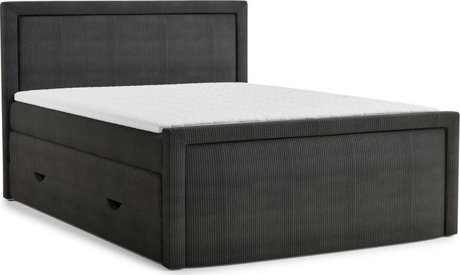 Antracitová boxspring postel s úložným prostorem 200x200 cm Fresco – Maison de Rêve