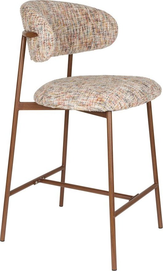 Hnědá čalouněná barová židle (výška sedáku 65 cm) Claes – White Label