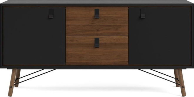 Černá komoda v dekoru ořechu 150x72x40 cm Ry – Tvilum