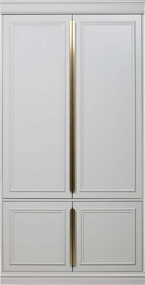 Světle šedá šatní skříň z borovicového dřeva 110x215x62 cm Organize – WOOOD