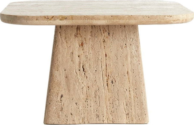 Béžový konferenční stolek s deskou z kamene 60x60 cm Kepami – Light & Living